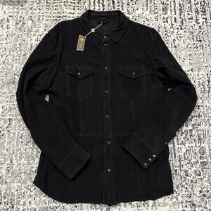 Axel’s Black Suede Western Style Shirt NWT
